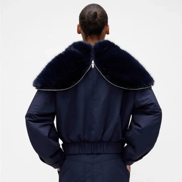 Gap Studio Faux fur lined crop bomber jacket - Picture 4 of 10